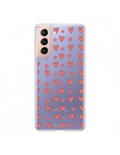 Coque Samsung Galaxy S21 5G Coeurs Heart Love Amour Rouge...