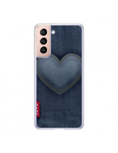Coque Samsung Galaxy S21 5G Love Coeur en Jean - Lassana