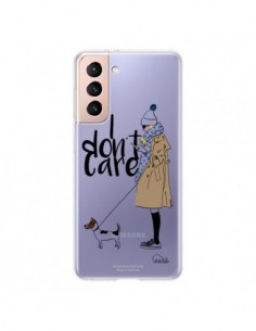Coque Samsung Galaxy S21 5G I don't care Fille Chien...