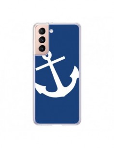 Coque Samsung Galaxy S21 5G Ancre Navire Navy Blue Anchor...