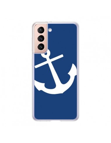 Coque Samsung Galaxy S21 5G Ancre Navire Navy Blue Anchor - Mary Nesrala