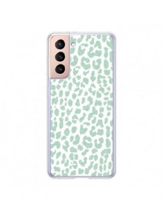 Coque Samsung Galaxy S21 5G Leopard Menthe Mint - Mary...
