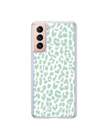 Coque Samsung Galaxy S21 5G Leopard Menthe Mint - Mary Nesrala