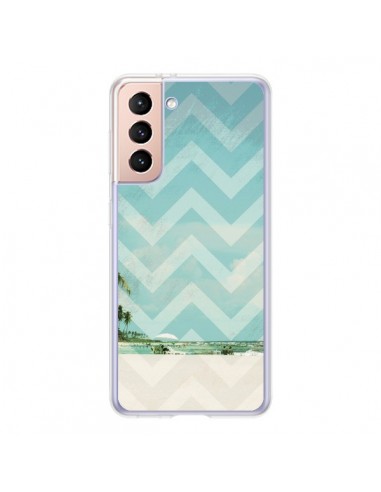 Coque Samsung Galaxy S21 5G Chevron Beach Dreams Triangle Azteque - Mary Nesrala