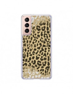 Coque Samsung Galaxy S21 5G Leopard Golden Or Doré - Mary...