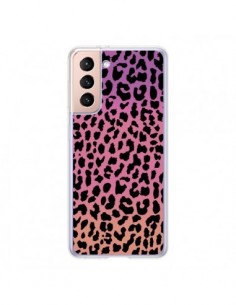 Coque Samsung Galaxy S21 5G Leopard Hot Rose Corail -...