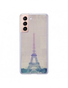 Coque Samsung Galaxy S21 5G I love Paris Tour Eiffel -...