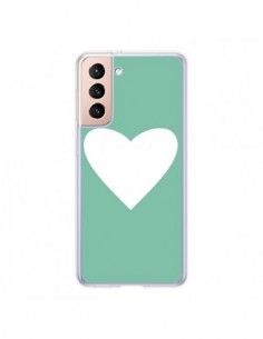 Coque Samsung Galaxy S21 5G Coeur Mint Vert - Mary Nesrala