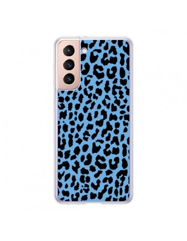 Coque Samsung Galaxy S21 5G Leopard Bleu Neon - Mary Nesrala