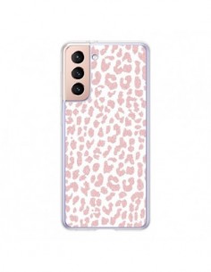 Coque Samsung Galaxy S21 5G Leopard Rose Corail - Mary...