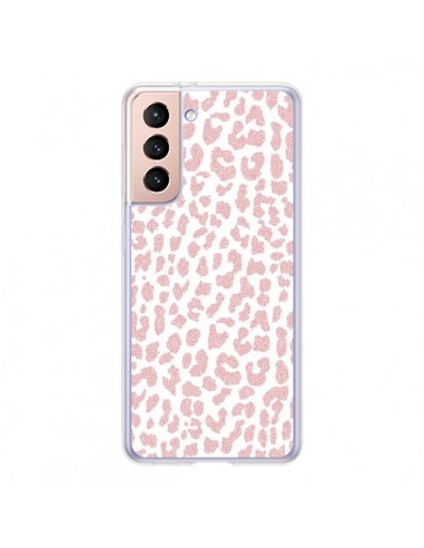 Coque Samsung Galaxy S21 5G Leopard Rose Corail - Mary Nesrala