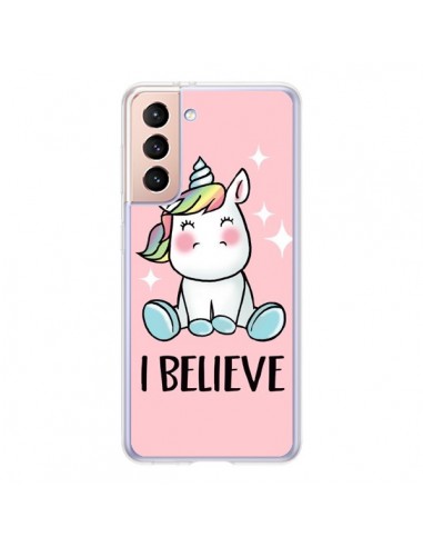 Coque Samsung Galaxy S21 5G Licorne I Believe - Maryline Cazenave