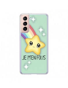 Coque Samsung Galaxy S21 5G Etoile Je m'en fous -...