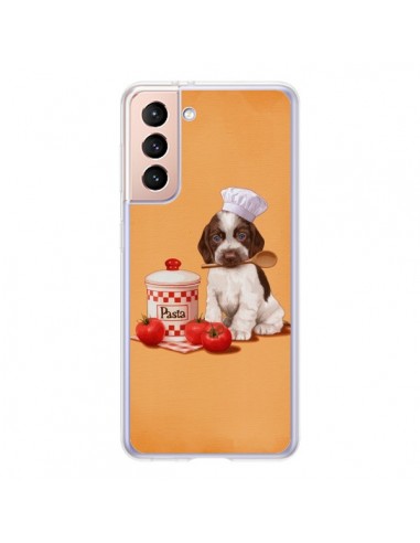 Coque Samsung Galaxy S21 5G Chien Dog Pates Pasta Cuisinier - Maryline Cazenave