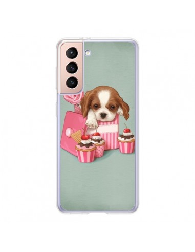 Coque Samsung Galaxy S21 5G Chien Dog Cupcake Gateau Boite - Maryline Cazenave