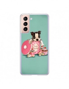 Coque Samsung Galaxy S21 5G Chien Dog Cupcakes Gateau...