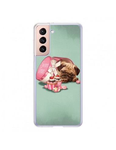 Coque Samsung Galaxy S21 5G Chien Dog Cupcakes Gateau Bonbon Boite - Maryline Cazenave