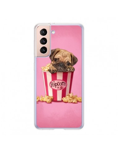 Coque Samsung Galaxy S21 5G Chien Dog Popcorn Film - Maryline Cazenave