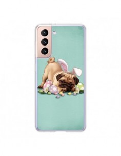 Coque Samsung Galaxy S21 5G Chien Dog Rabbit Lapin Pâques...
