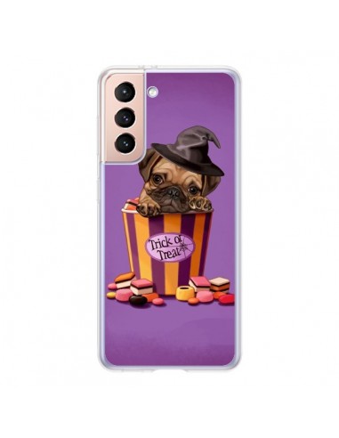 Coque Samsung Galaxy S21 5G Chien Dog Halloween Sorciere Bonbon - Maryline Cazenave
