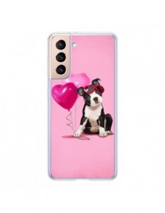 Coque Samsung Galaxy S21 5G Chien Dog Ballon Lunettes...