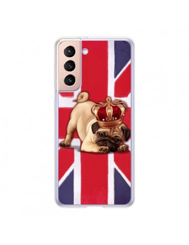 Coque Samsung Galaxy S21 5G Chien Dog Anglais UK British Queen King Roi Reine - Maryline Cazenave