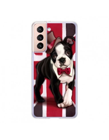 Coque Samsung Galaxy S21 5G Chien Dog Anglais UK British Gentleman - Maryline Cazenave