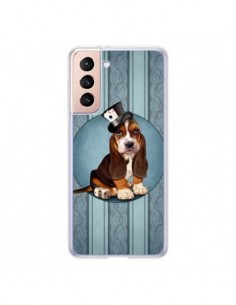 Coque Samsung Galaxy S21 5G Chien Dog Jeu Poket Cartes -...