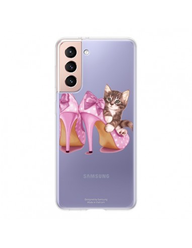 Coque Samsung Galaxy S21 5G Chaton Chat Kitten Chaussures Shoes Transparente - Maryline Cazenave