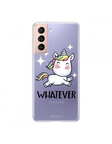 Coque Samsung Galaxy S21 5G Licorne Whatever Transparente - Maryline Cazenave