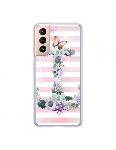 Coque Samsung Galaxy S21 5G Ancre Rose Fleurs Navire - Monica Martinez