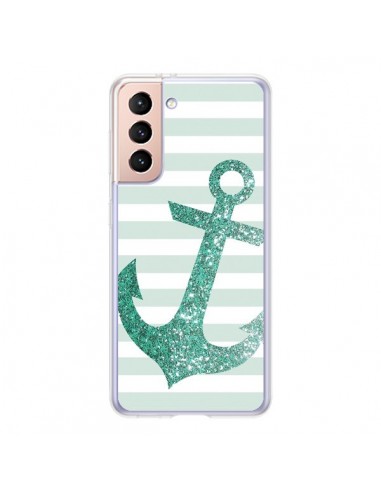 Coque Samsung Galaxy S21 5G Ancre Vert Navire - Monica Martinez