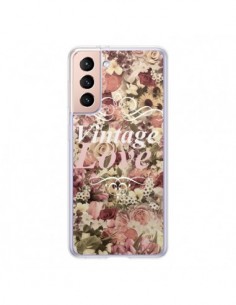 Coque Samsung Galaxy S21 5G Vintage Love Flower - Monica...