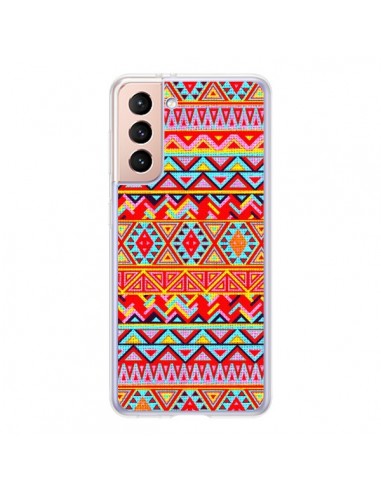 Coque Samsung Galaxy S21 5G India Style Pattern Bois Azteque - Maximilian San
