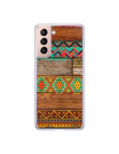 Coque Samsung Galaxy S21 5G Indian Wood Bois Azteque - Maximilian San