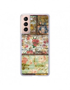 Coque Samsung Galaxy S21 5G Lady Rococo Bois Fleur -...