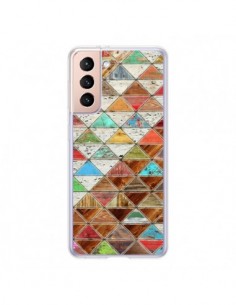 Coque Samsung Galaxy S21 5G Love Pattern Triangle -...