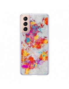 Coque Samsung Galaxy S21 5G Terre Map Monde Mother Earth...