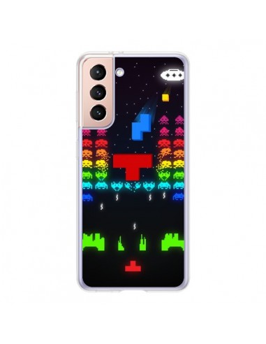 Coque Samsung Galaxy S21 5G Invatris Space Invaders Tetris Jeu - Maximilian San