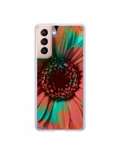 Coque Samsung Galaxy S21 5G Tournesol Lysergic Flower -...