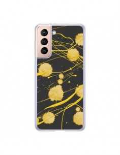 Coque Samsung Galaxy S21 5G Gold Splash Peinture Art -...