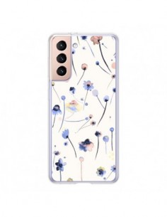 Coque Samsung Galaxy S21 5G Blue Soft Flowers - Ninola...