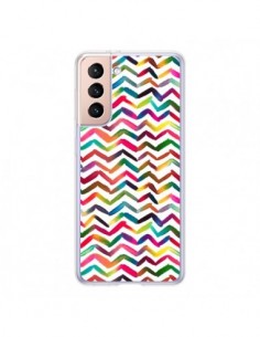 Coque Samsung Galaxy S21 5G Chevron Stripes Multicolored...