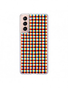 Coque Samsung Galaxy S21 5G Crossed Eyes Lines Red -...