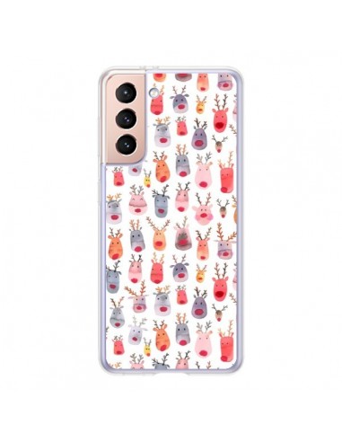 Coque Samsung Galaxy S21 5G Cute Winter Reindeers - Ninola Design