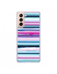 Coque Samsung Galaxy S21 5G Degrade Stripes Watercolor...