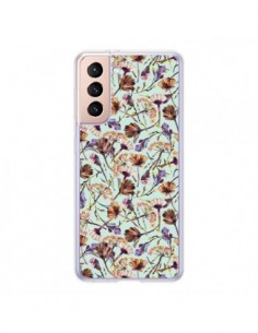 Coque Samsung Galaxy S21 5G Dry Blue Flowers - Ninola Design