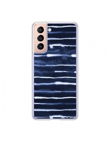 Coque Samsung Galaxy S21 5G Electric Lines Navy - Ninola Design