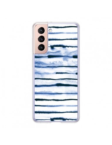 Coque Samsung Galaxy S21 5G Electric Lines White - Ninola Design