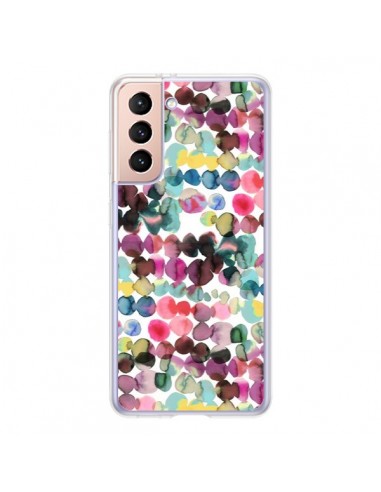 Coque Samsung Galaxy S21 5G Gradient Tropical Color Lines - Ninola Design